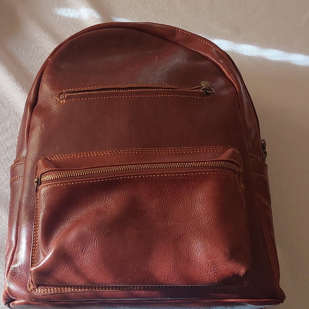 Brown Leather Backpack